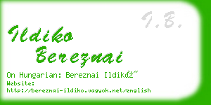 ildiko bereznai business card